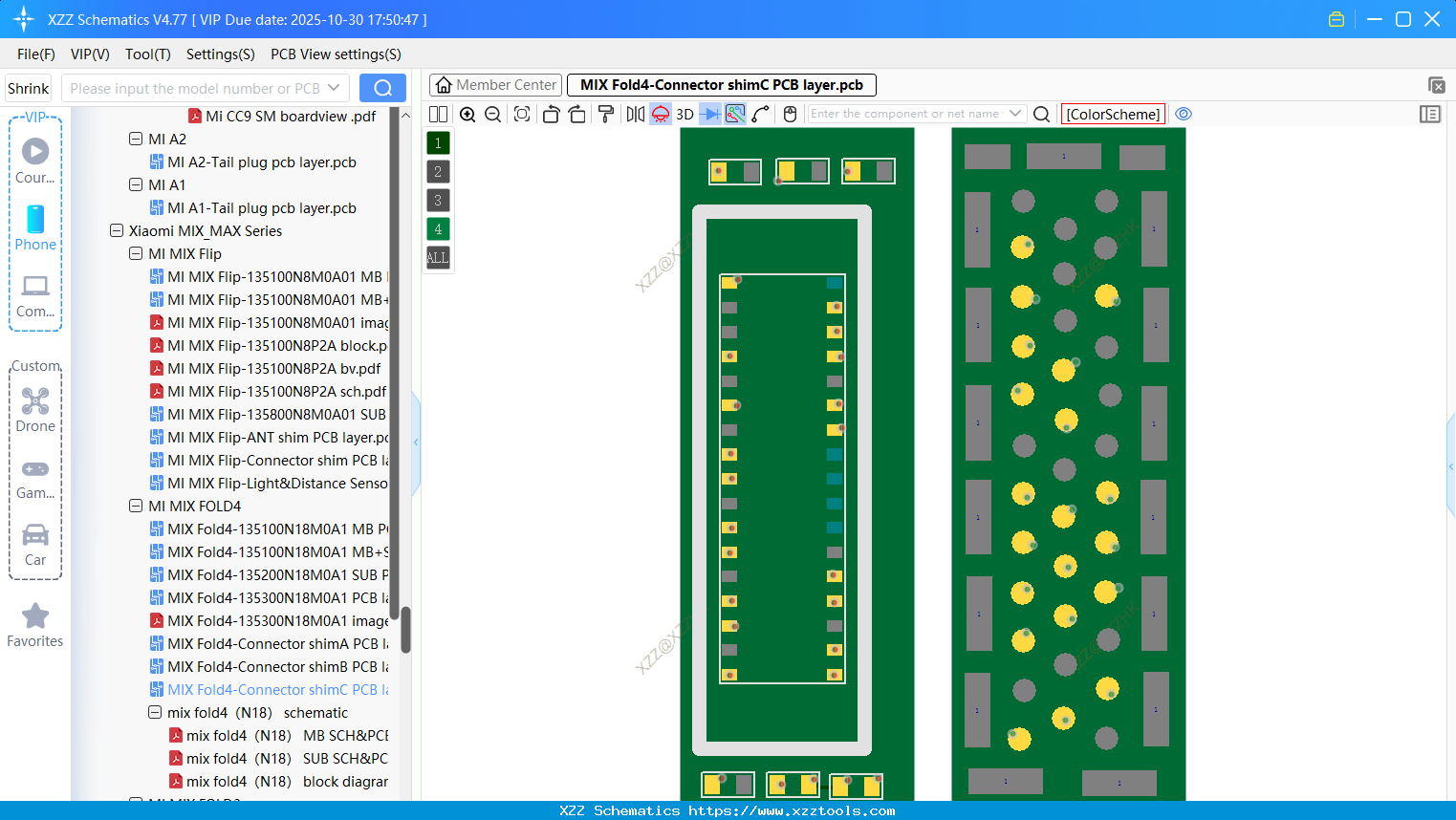 Xiaomi MIX Fold4-Connector ShimC PCB Layer